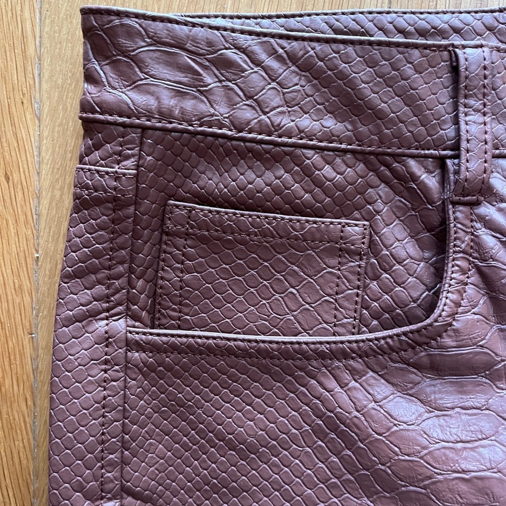 Faux Leather Snakeskin Pants